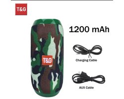 Bluetooth Speaker – Waterproof TWS Outdoor Surround Sound Box with TF/USB/AUX/FM Support – Camouflage