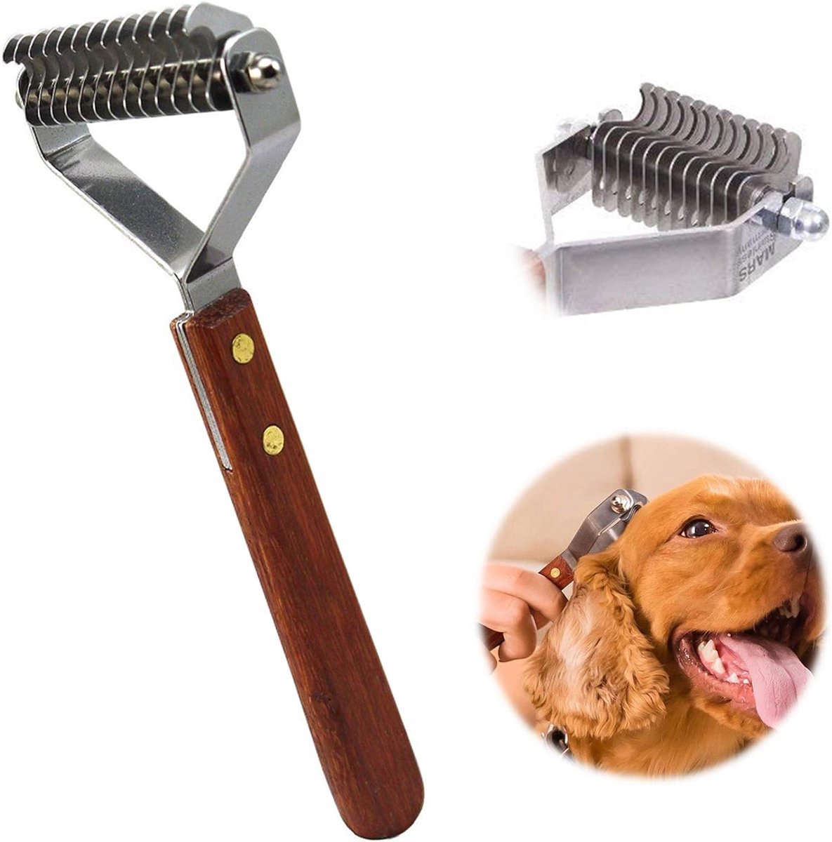 Stunq® Professionele dematting kam, vachtverzorging, strippergereedschap voor honden en katten