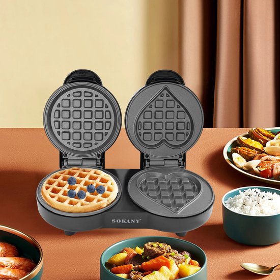 CYRO - Wafelijzer - Wafelmaker - Wafelijzer Hartvorm - Wafelijzers - Keukenmachine - met Antiaanbaklaag - Elektrisch - Zwart — afbeelding 4