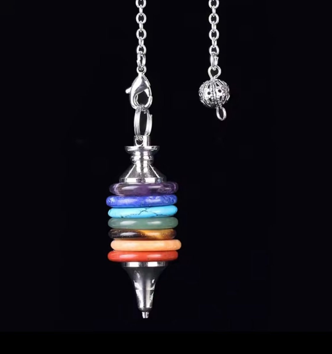 S4H Chakra Pendel – 7 Chakra Edelstenen – Energie Balans & Waarzeg Pendulum