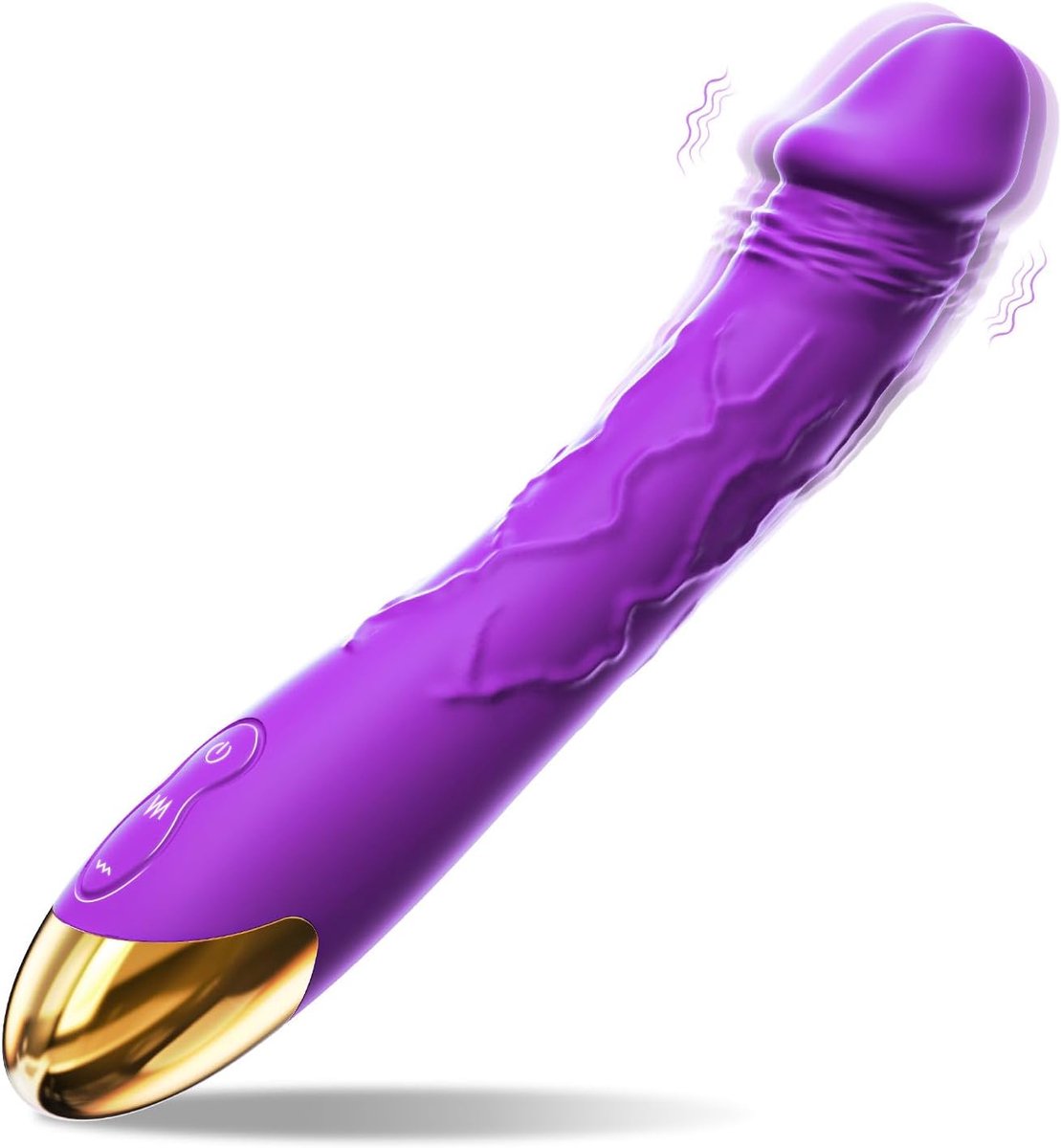 Daity 7,6 inch realistische dildo vibrator voor vrouwen – stotende G-spot stimulator en clitoris met 10 krachtige standen, waterdicht seksspeeltje voor volwassenen en koppels (Paars)