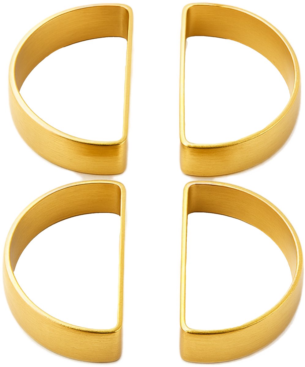 Gouden Servetringen – Set van 4 – Halve Cirkel – Luxe Tafeldecoratie - 3BMT®