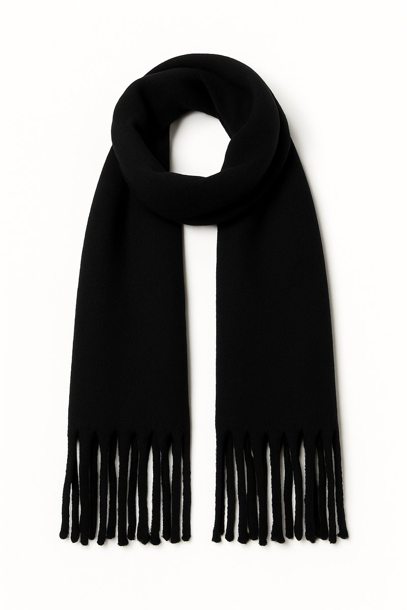 Hidzo Sjaal – Zwart – Dikke Zachte Wintersjaal – 240×40 cm – Lange Warme Sjaal voor Dames