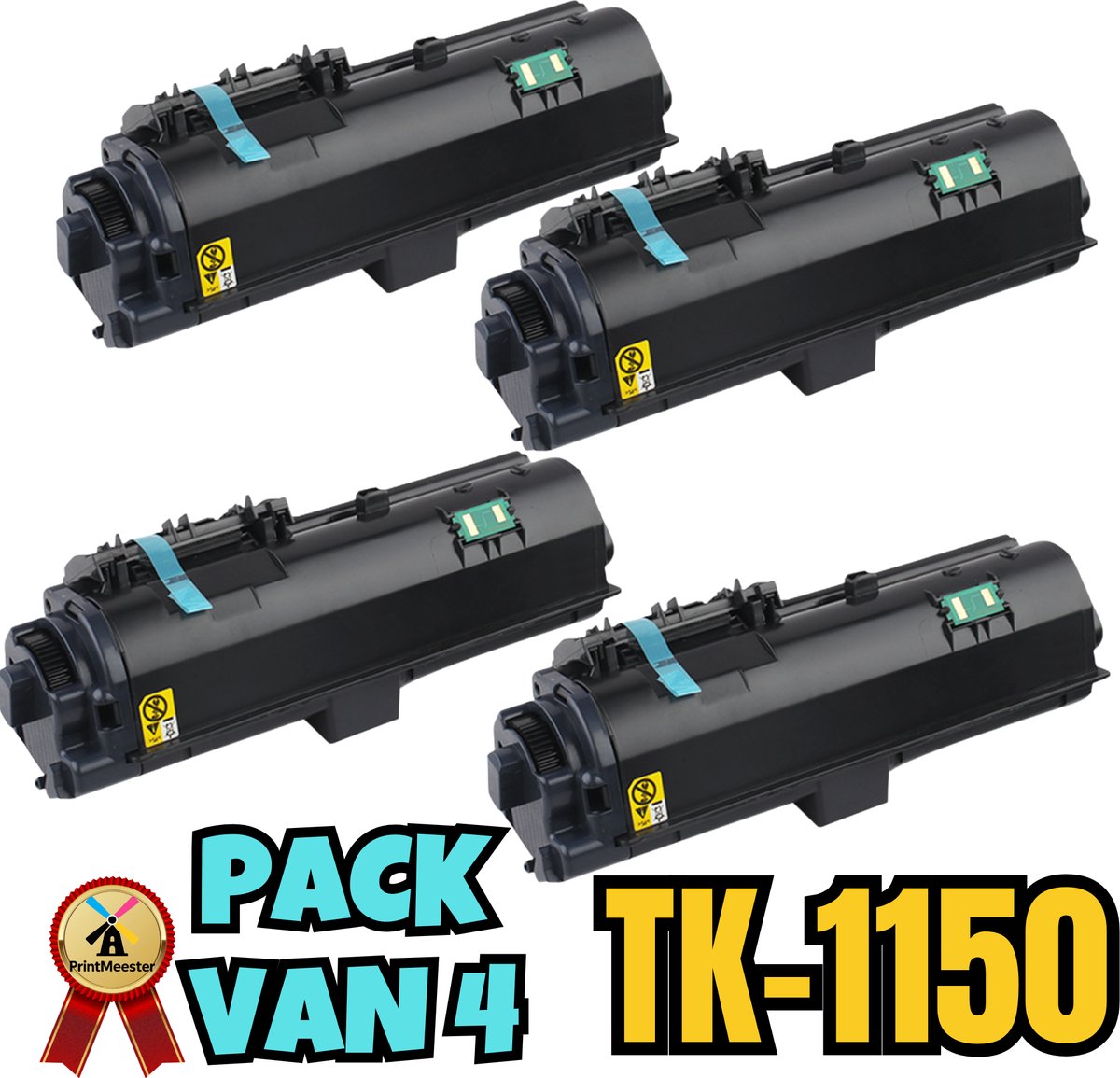 Pack van 4 Compatibele Toners Kyocera TK-1150 – Zwart – 3000 Pagina’s – Voor ECOSYS P2235 / M2135 / M2635 / M2735 Series