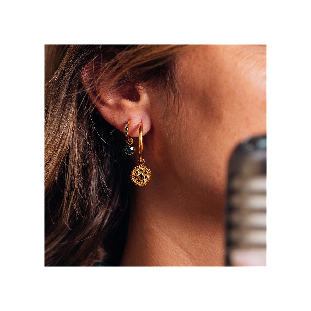iXXXi Jewelry-Midnight Emerald-Goud-Dames Oorbellen-One-Size