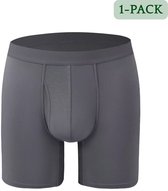 Hipperboo® Bamboe Onderbroeken - Maat L - 1 Paar - Grijs - Boxershorts - Boxers - Met opening - Met gulp - Ouvert - Heren Ondergoed