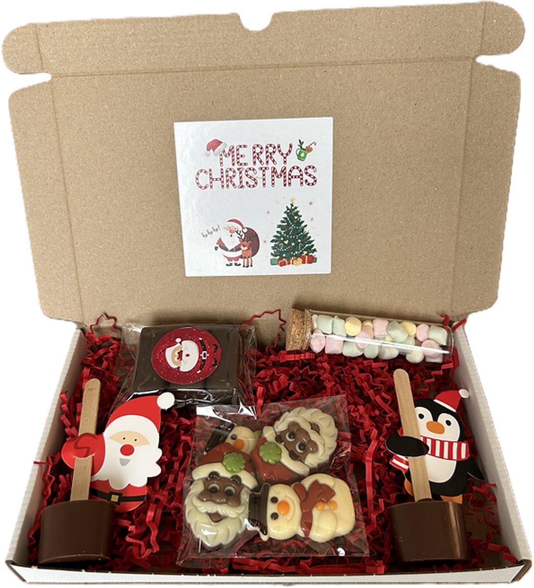 Kerst choco brievenbus cadeau - chocolade - marshmallows - feestdagen