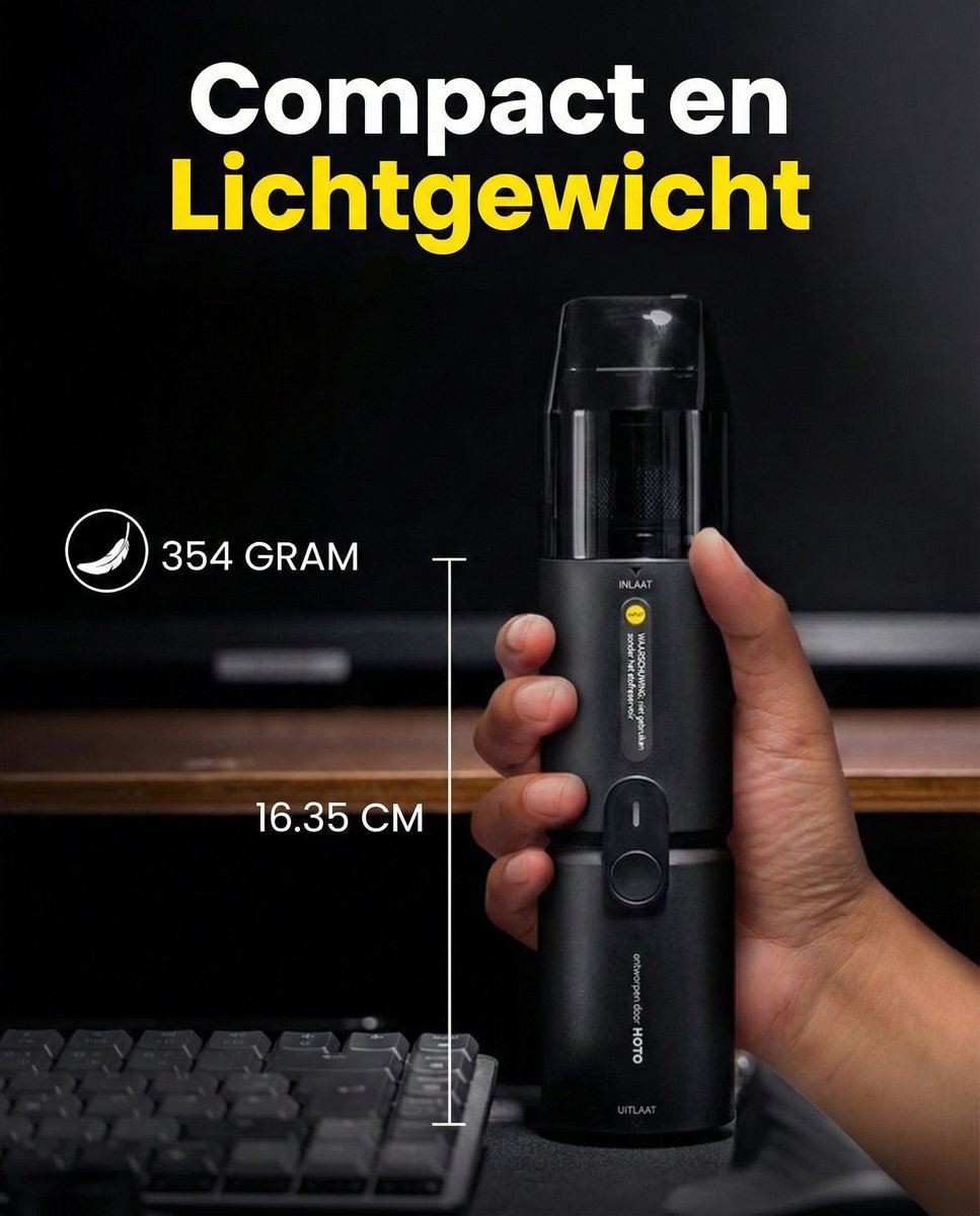 HOTO Pro Kruimeldief met Compressor - Kruimelzuiger - afbeelding 3