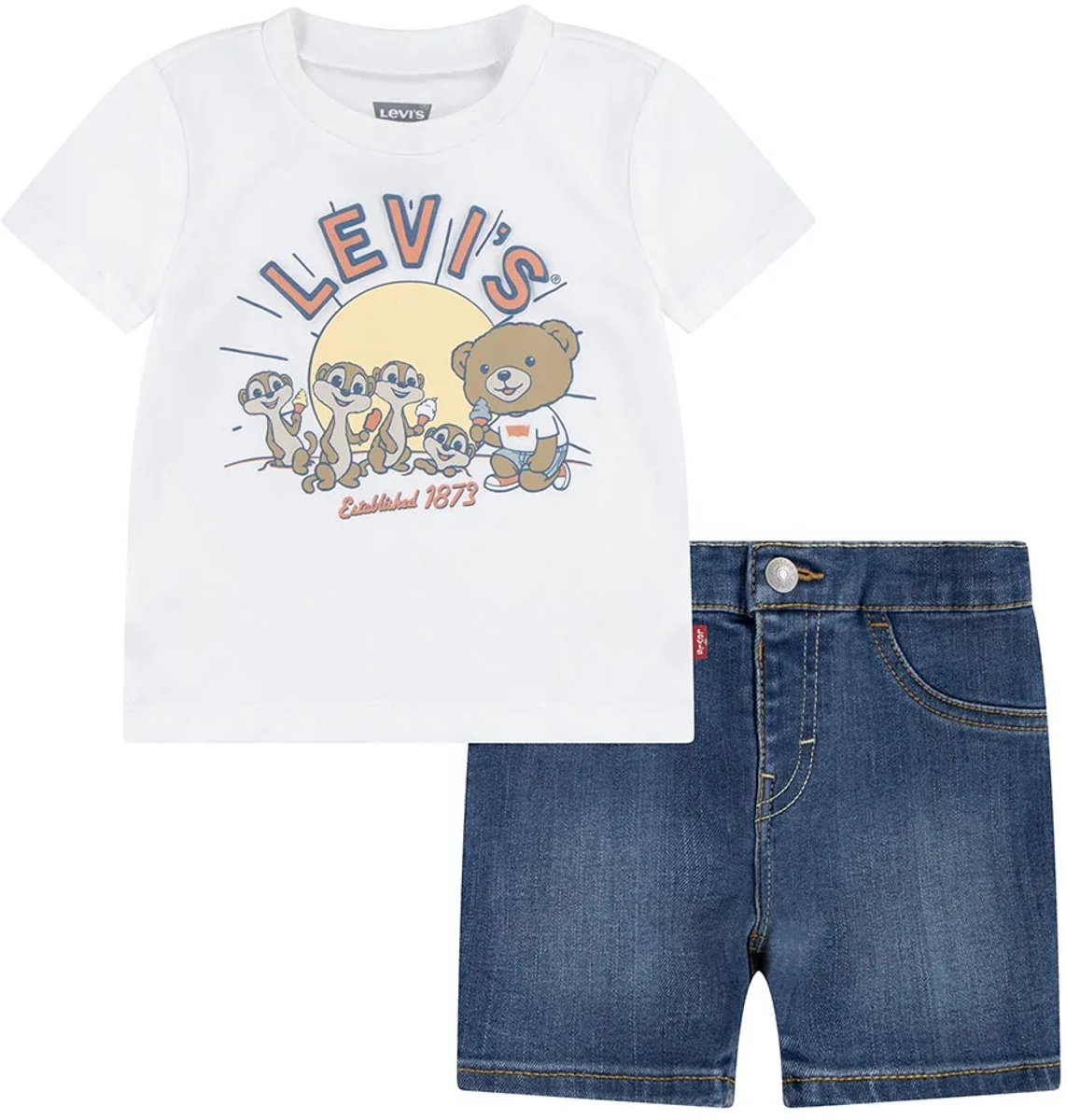 Levi´s ® Kids Levi And Friends Set 3 Months Jongens Meisjes Wit