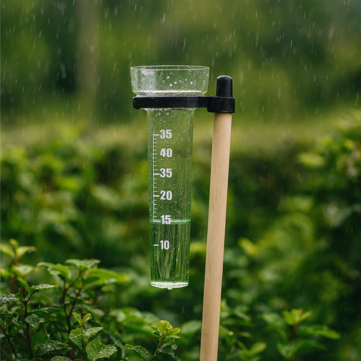Regenmeter - Regenmeter met Grondpen - Regenmeter tuin - Transparant - Incl Houder en Stok