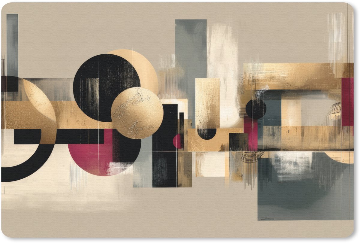 Muismat 27x18 cm - Mousepad Abstract - Vormen - Beige - Texturen - Muismatten