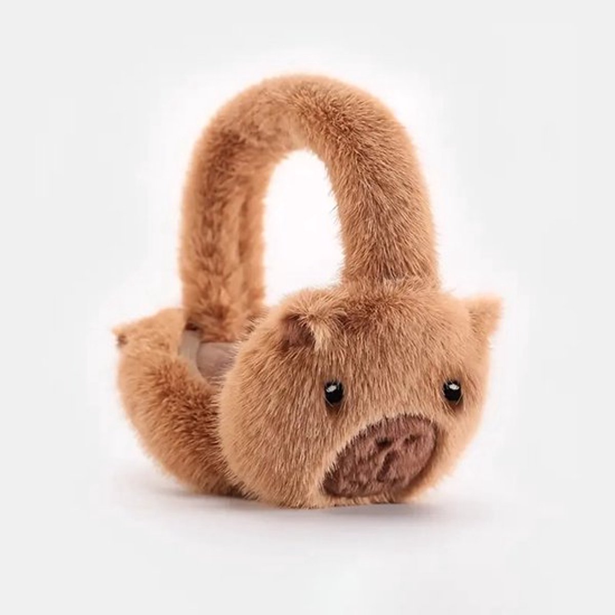 Capybara oorwarmers - bruin - opvouwbaar - kawaii - schattig - capibara - cadeau - mode - one size