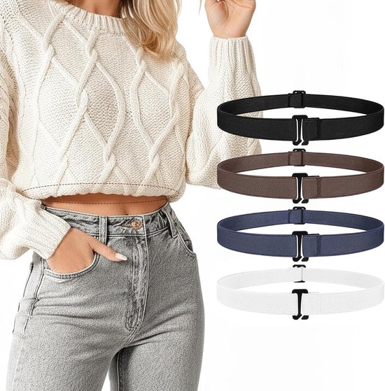 Basic leren riem - ZWART - Dame - 15.00