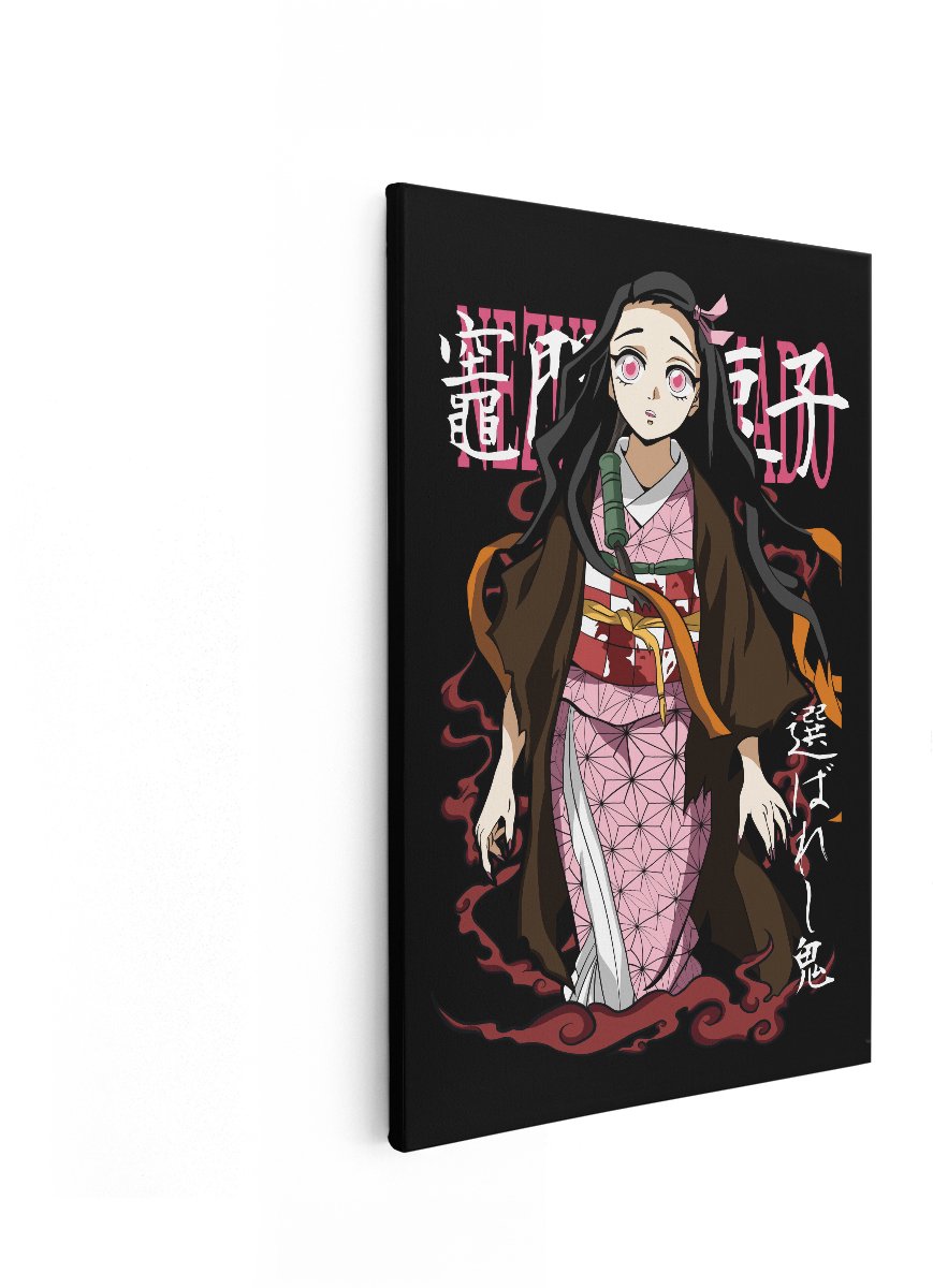 Artaza Canvas Schilderij Nezuko Kamado - 40x60 cm - Wanddecoratie Anime - Muurdecoratie De