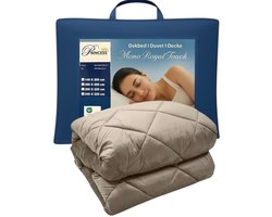 PrincessDekbed - EazyDekbed - Uni Kleur -Taupe - Hoesloos Dekbed 240x220 cm - Bedrukt & Gekleurd Dekbed - Tweepersoons Lits Jumeaux Dekbed -Dekbed met Cassette Box Constructie