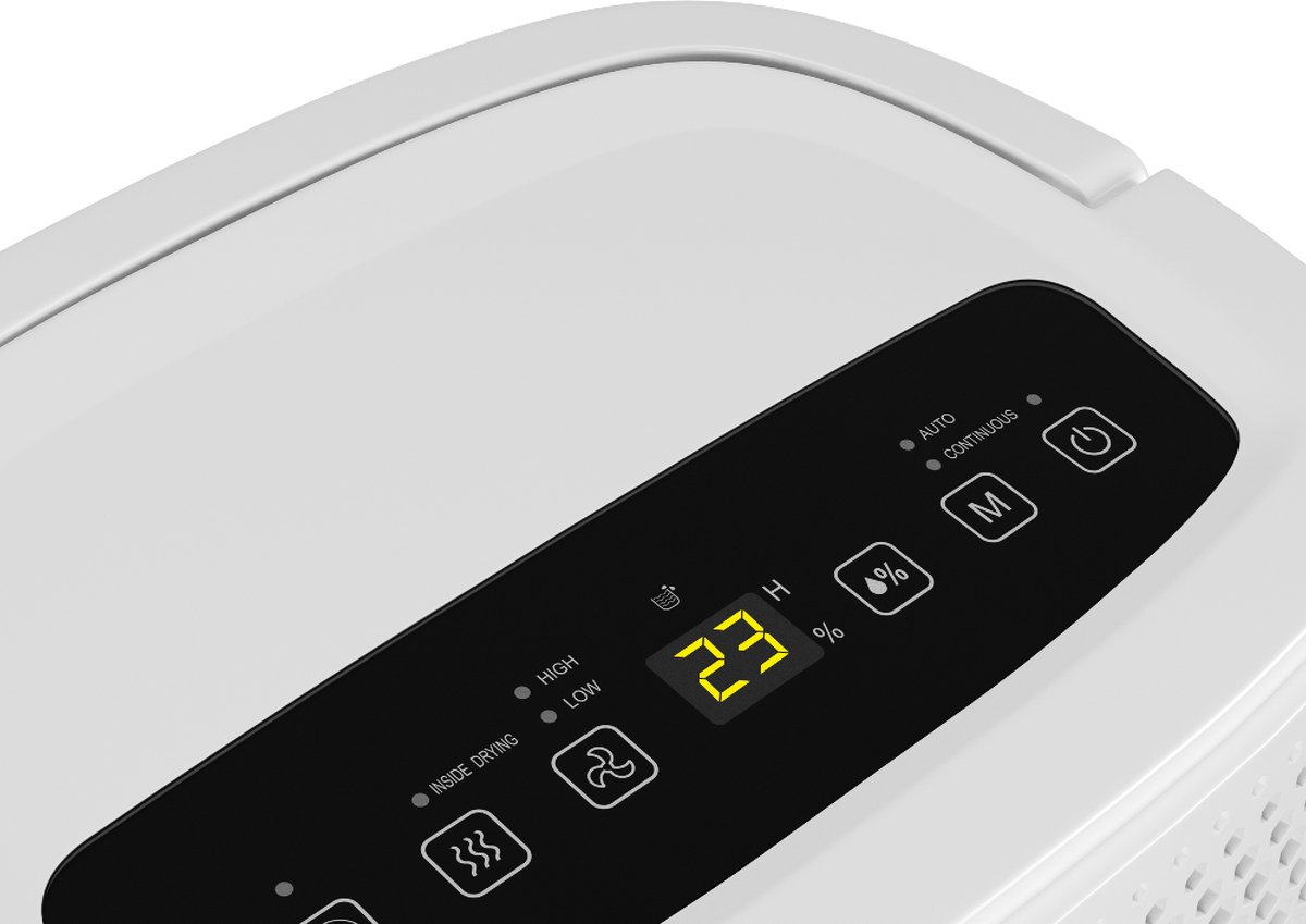 Klarstein DryFy 10L Luchtontvochtiger - 200W, 10L/dag, 1,8L tank, 42dB stil, Automatische ontvochtiging, Timer, voor ruimtes tot 12m², Elektrische ontvochtiger, Ruimteontvochtiger, Zwart