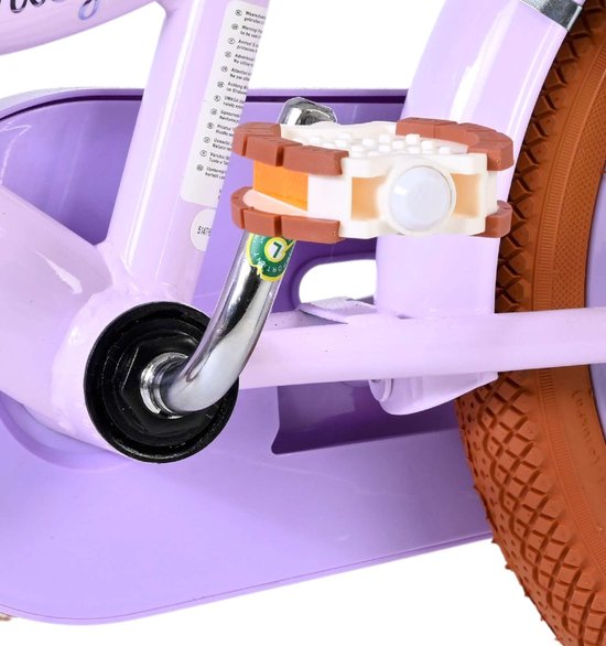Volare Ashley Kinderfiets - Meisjes - 14 inch - Lila - Twee Handremmen van Volare — afbeelding 5