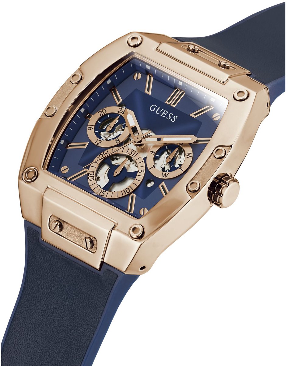 Guess Phoenix Kwarts Analoog Horloge Zwart Case: 100% Stainless Steel | Armband: 100% Genuine Leather 41.5 GW0202G4