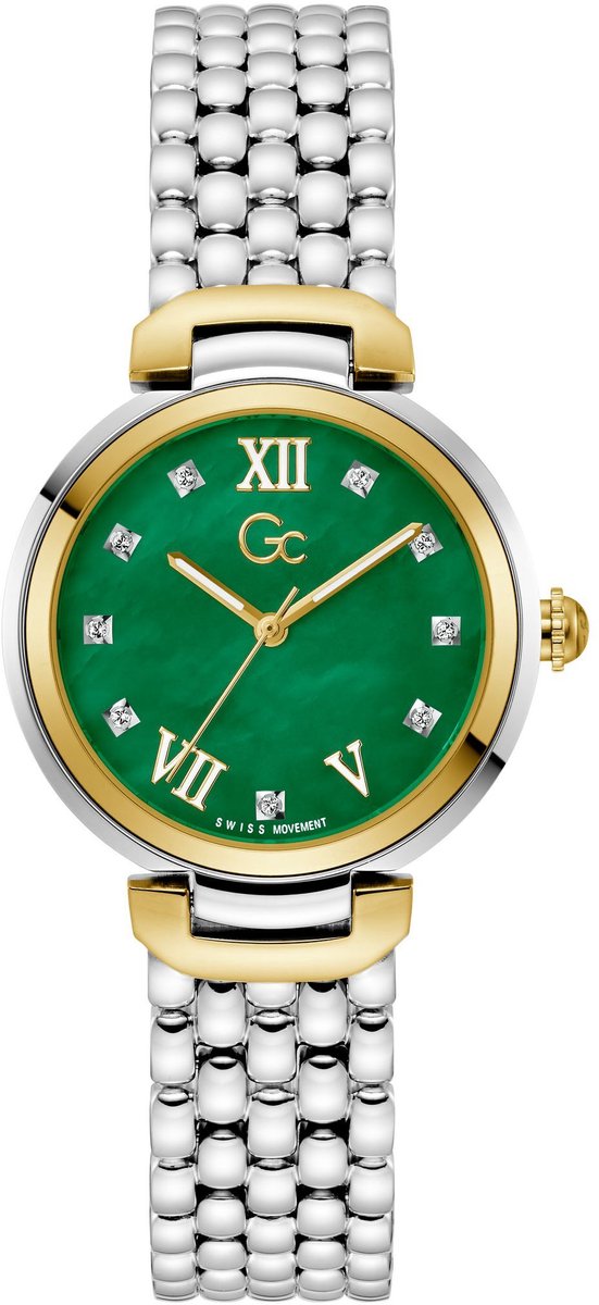 Gc Gc Allure Quartz Analoog Horloge Zilver En Geel Kast: 100% Roestvrij Staal | Bracelet 100% Roestvrij Staal 34 mm Z64001L1, Z64002L1, Z64003L3