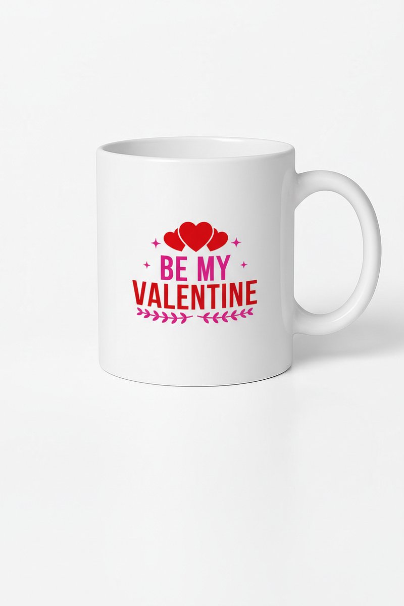 Valentijn Mok 'BE MY VALENTINE' met Hartjes - Romantisch Valentijnsdag Cadeau