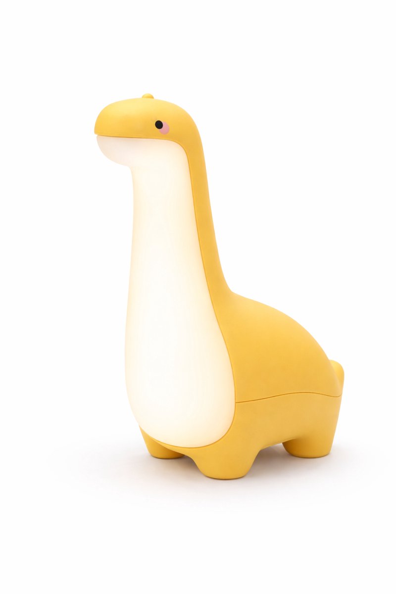 Nachtlamp - Dinosaurus - Geel - Oplaadbaar - Touch Dimbaar - Warm Licht