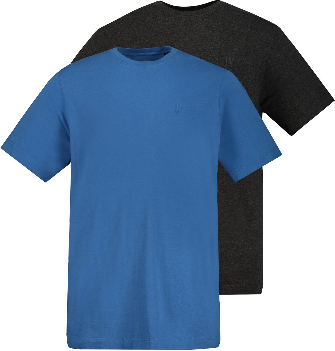JP 1880 - Heren - T-shirts basic set van 2 ronde hals - Egeïsch blauw - Maat L