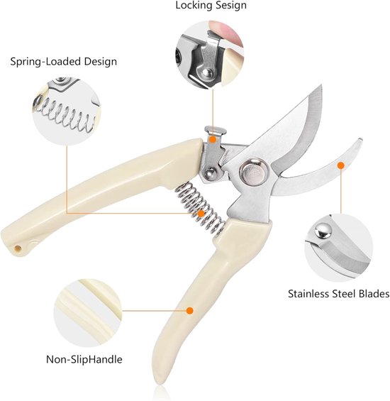Premium Pruning Shears - Durable Garden Pruner - Roestvrij Lemmet & Ergonomisch Ontwerp - 2 Stuks - Tuin & Bonsai - Zwart van Merkloos	 — afbeelding 4