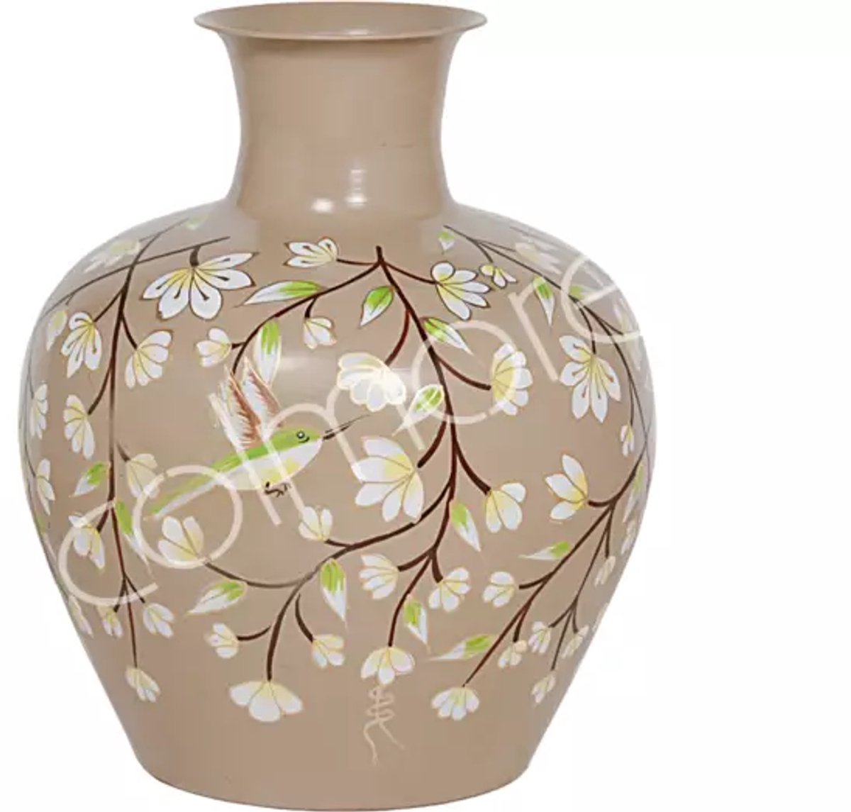 Colmore by Diga-vaas-taupe handbeschilderd enamel-iron-33x33x39cm