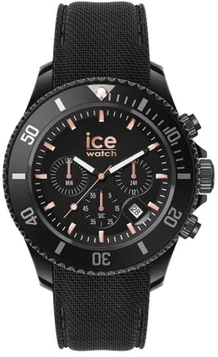 Blauwe chronograaf herenhorloge met silicone band