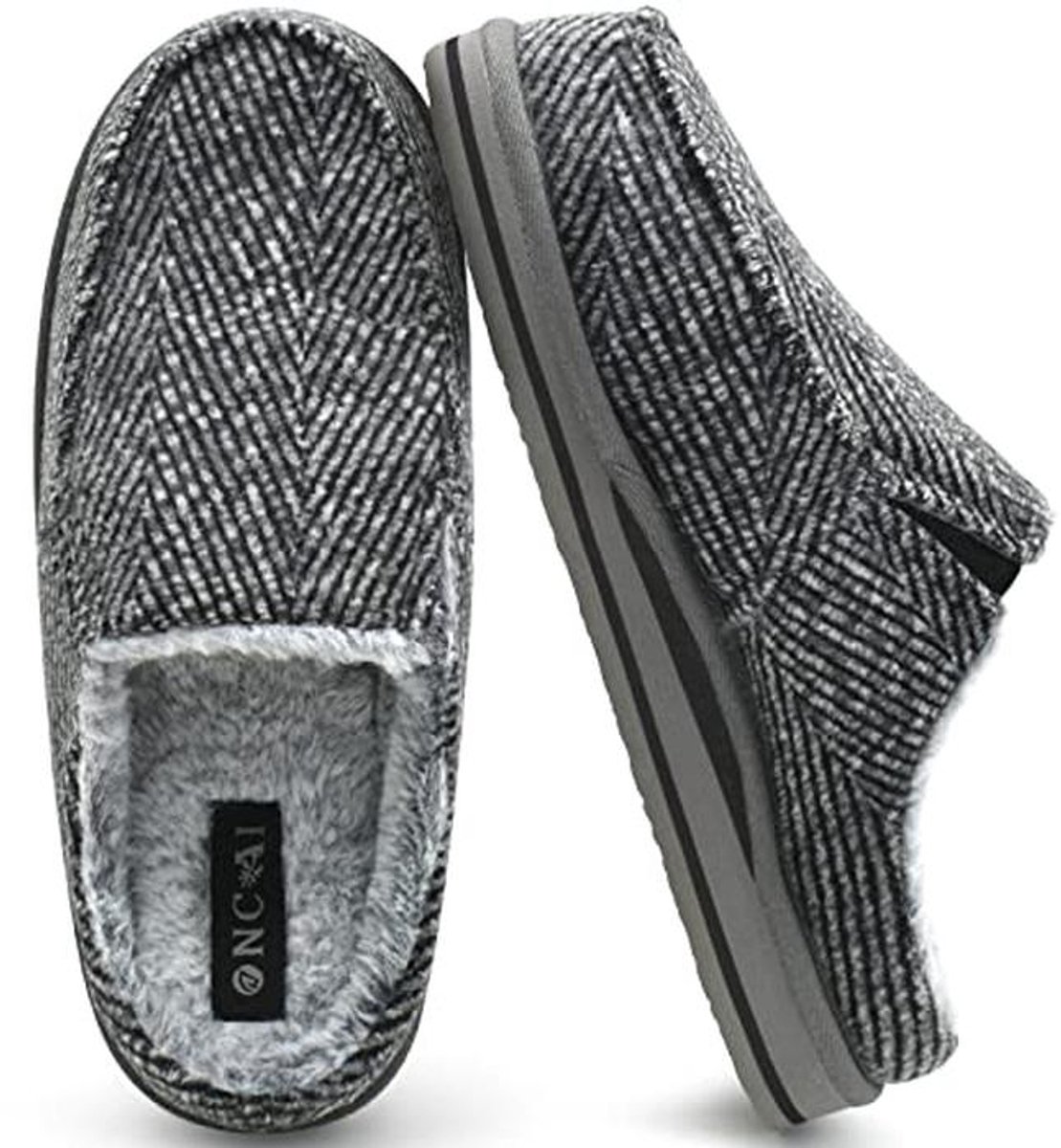 Comfortabele Pluche Pantoffels voor Heren met Memory Foam en Rutschfest Gummisole