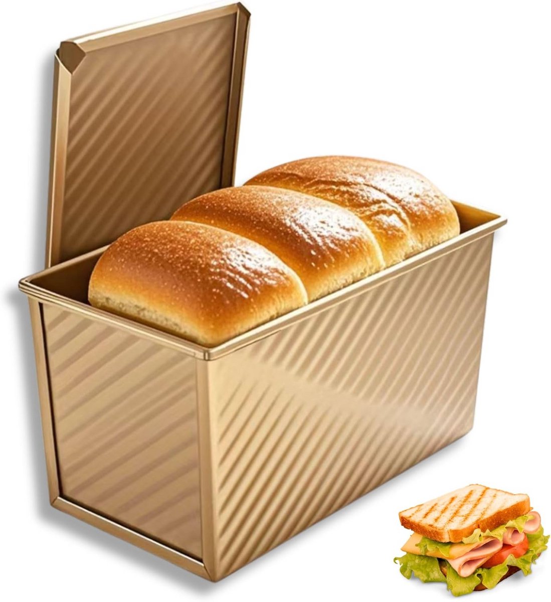 Broodpan met Deksel - Niet-klevende Bakvorm voor Brood, Toast, Sandwich en Cake