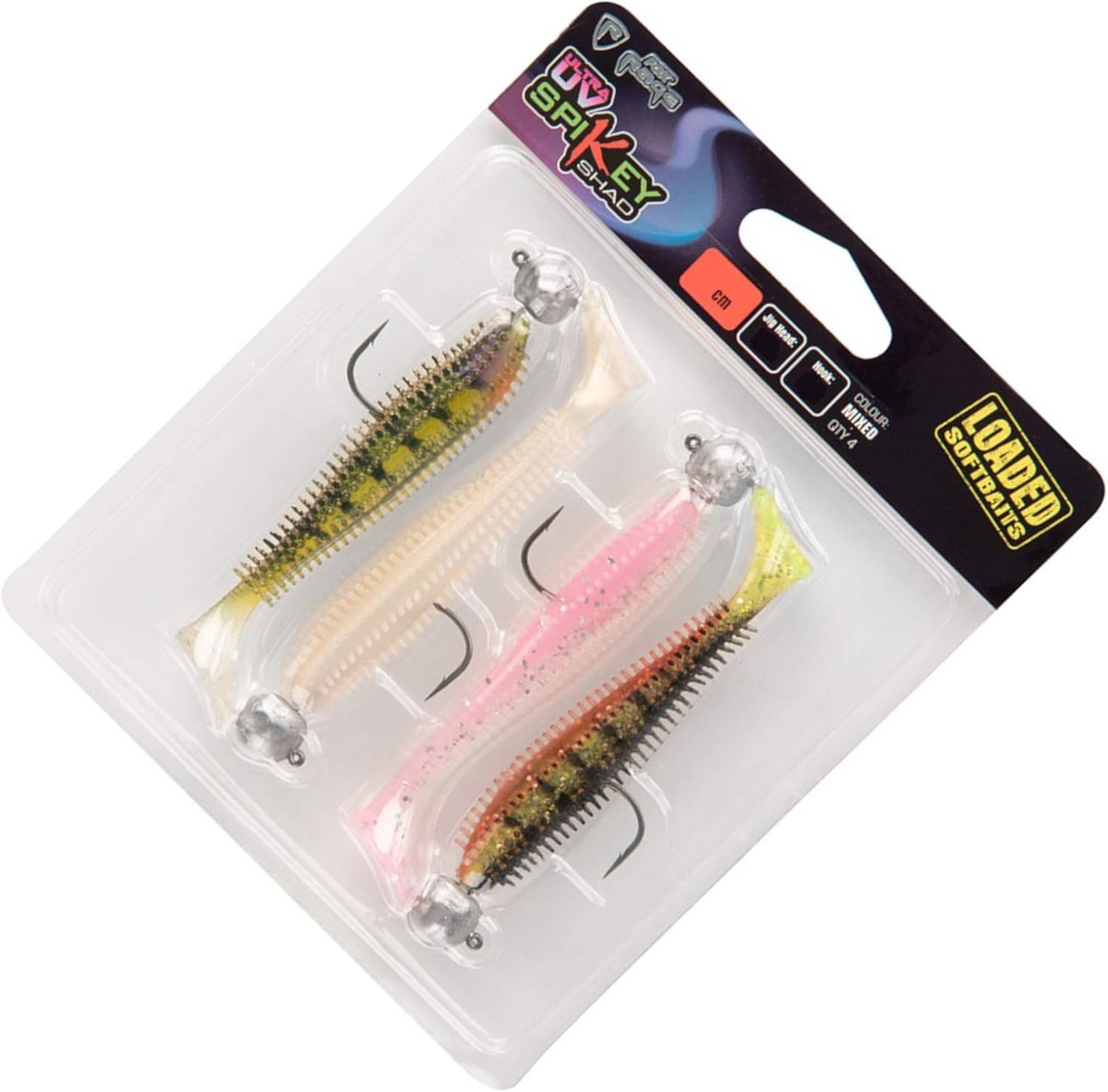 Spikey Shad 9cm 10g 3/0 Mixed UV Softbaits voor Vissen