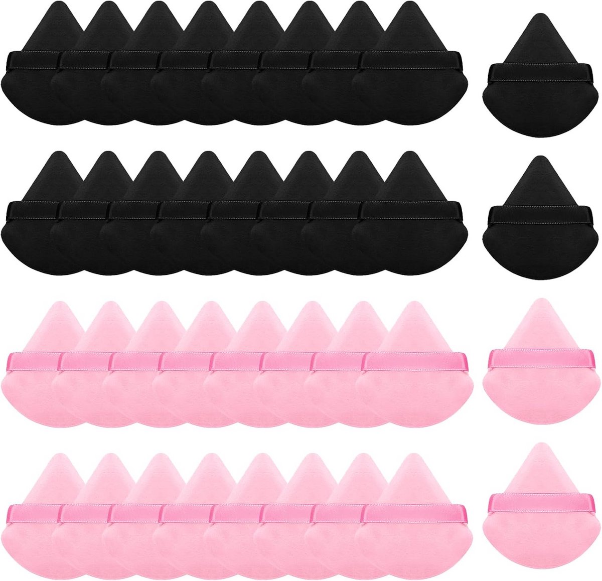 32 Stuks Make-up Poederpads en Poederkwasten - Wasbare Beautyblender Set