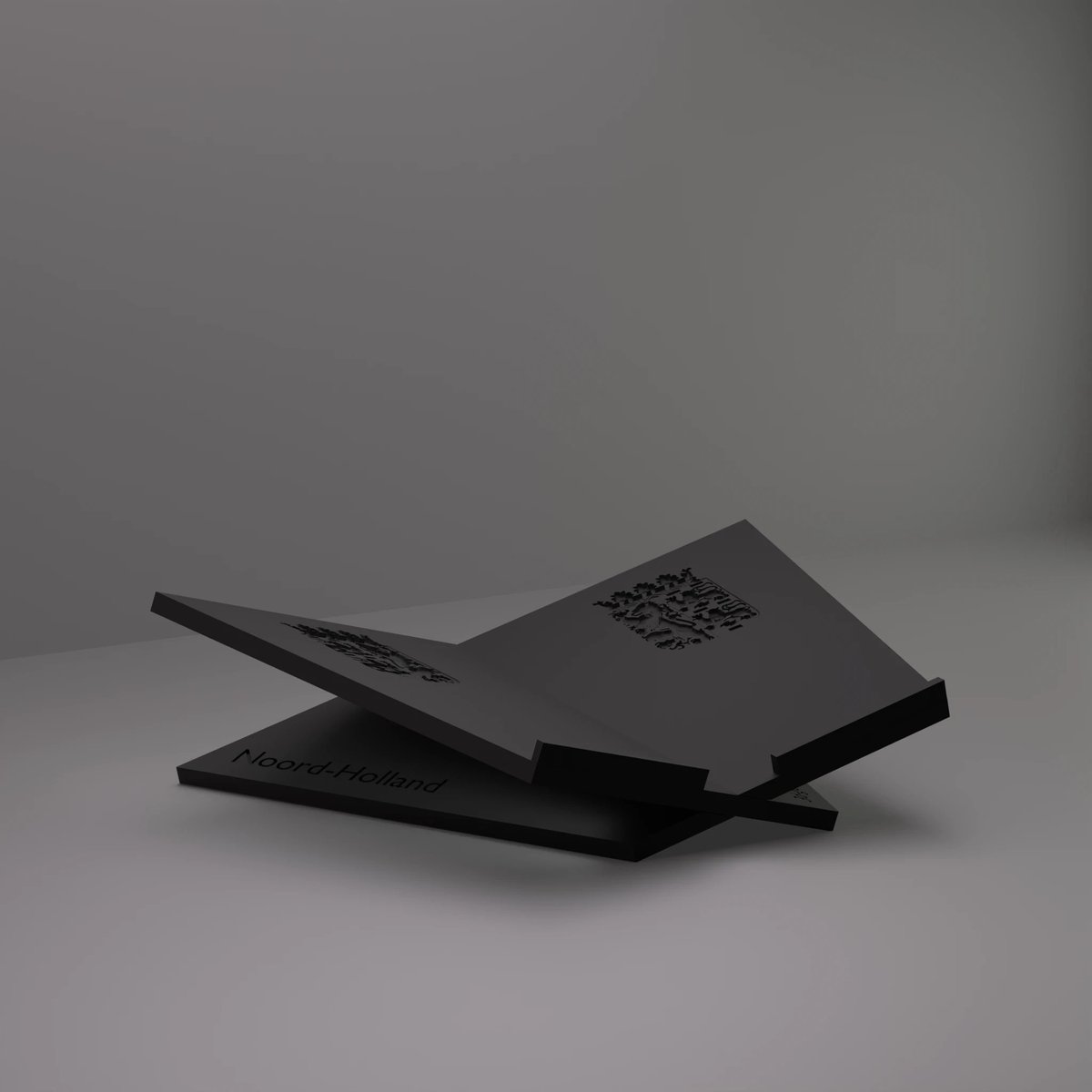 3d-gezellig Boekenstandaard Noord-Holland - Boekensteun - Boekenhouder - Book Holder - 37*25*10 cm - Zwart - 100% gerecycled PLA (bioplastic)