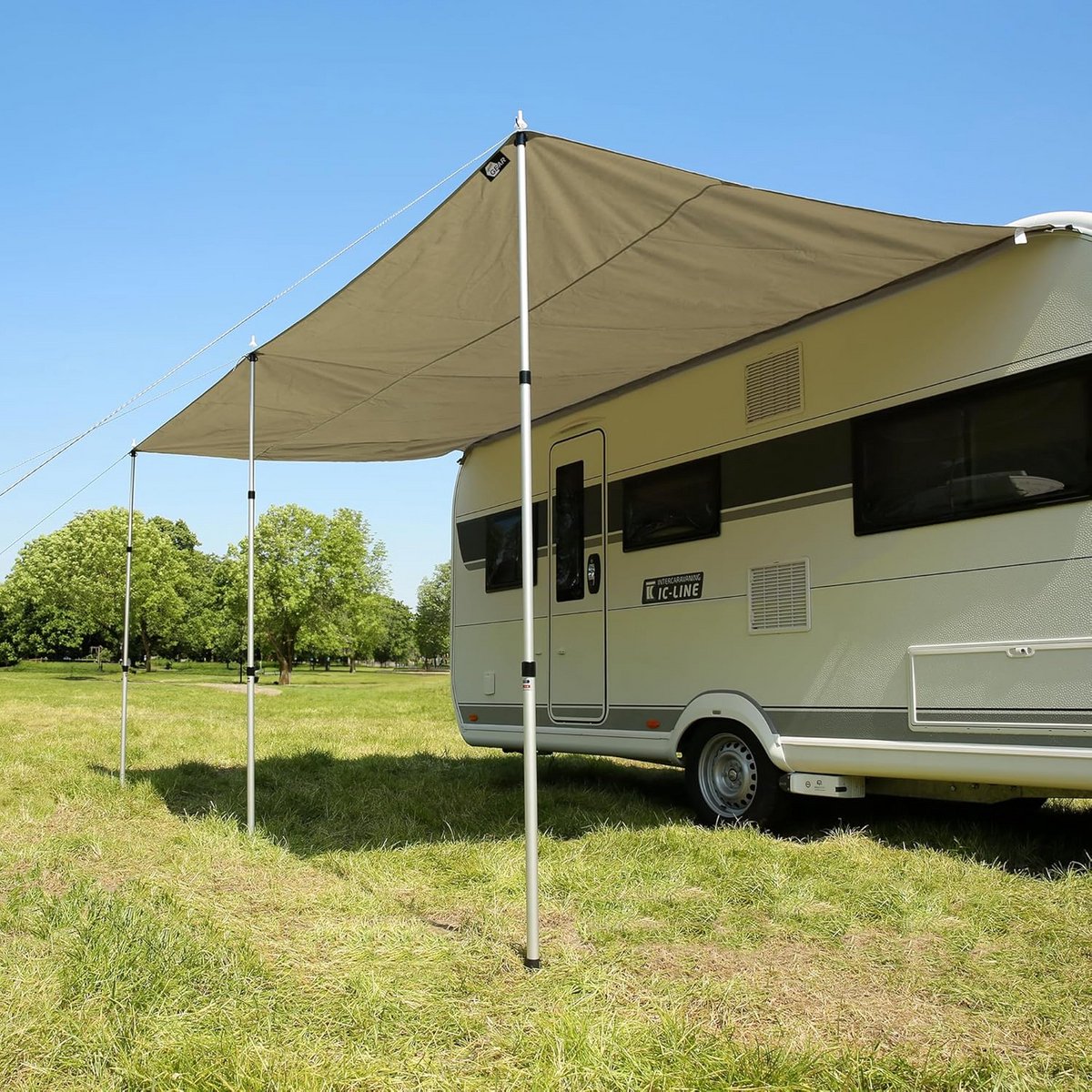 Waterdicht Zonnedak voor Caravan – Ademend Katoenen Tarp met UV 50+, 5 Maten Beschikbaar