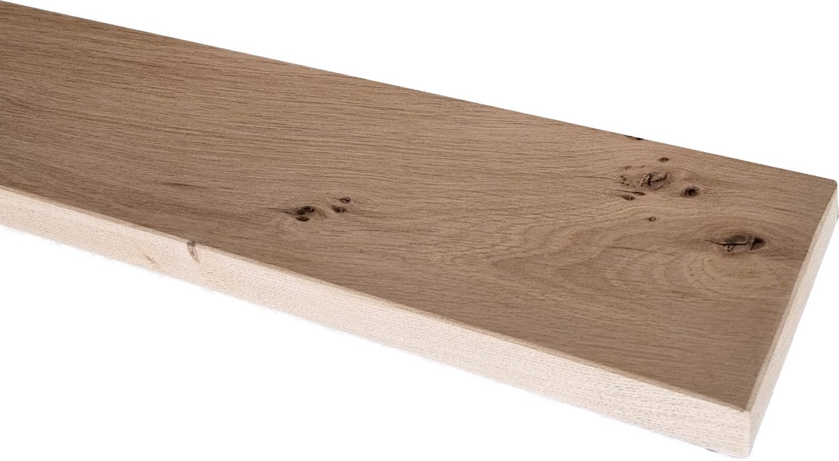 GoudmetHout – Massief eiken plank – Toiletplank - Wandplank - Vensterbank – 180 x 15 cm – Onbehandeld