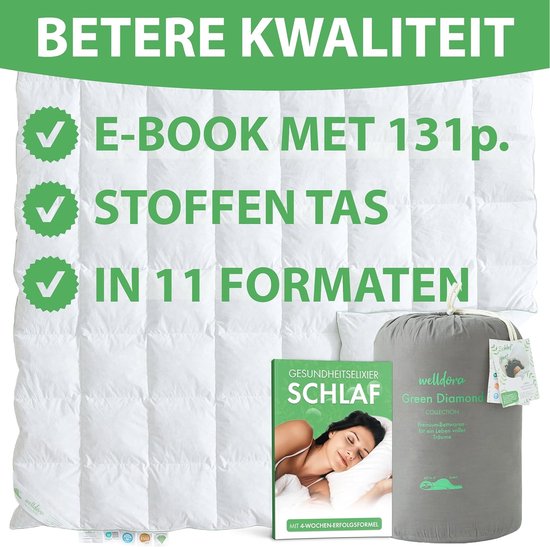 Welldora Comfort Dekbed, 220 x 240 cm, tweedelig, 100% zachte veren en dons, door specialisten getest, Oeko-Tex, mensen met allergieën, cert, voor dierenwelzijn, 2 dekbedden van vier seizoenen, donzen Welldora Comfort Dekbed, 220 x 240 cm, tweedelig, 100% zachte veren en dons, door specialisten getest, Oeko-Tex, mensen met allergieën, cert, voor dierenwelzijn, 2 dekbedden van vier seizoenen, donzen