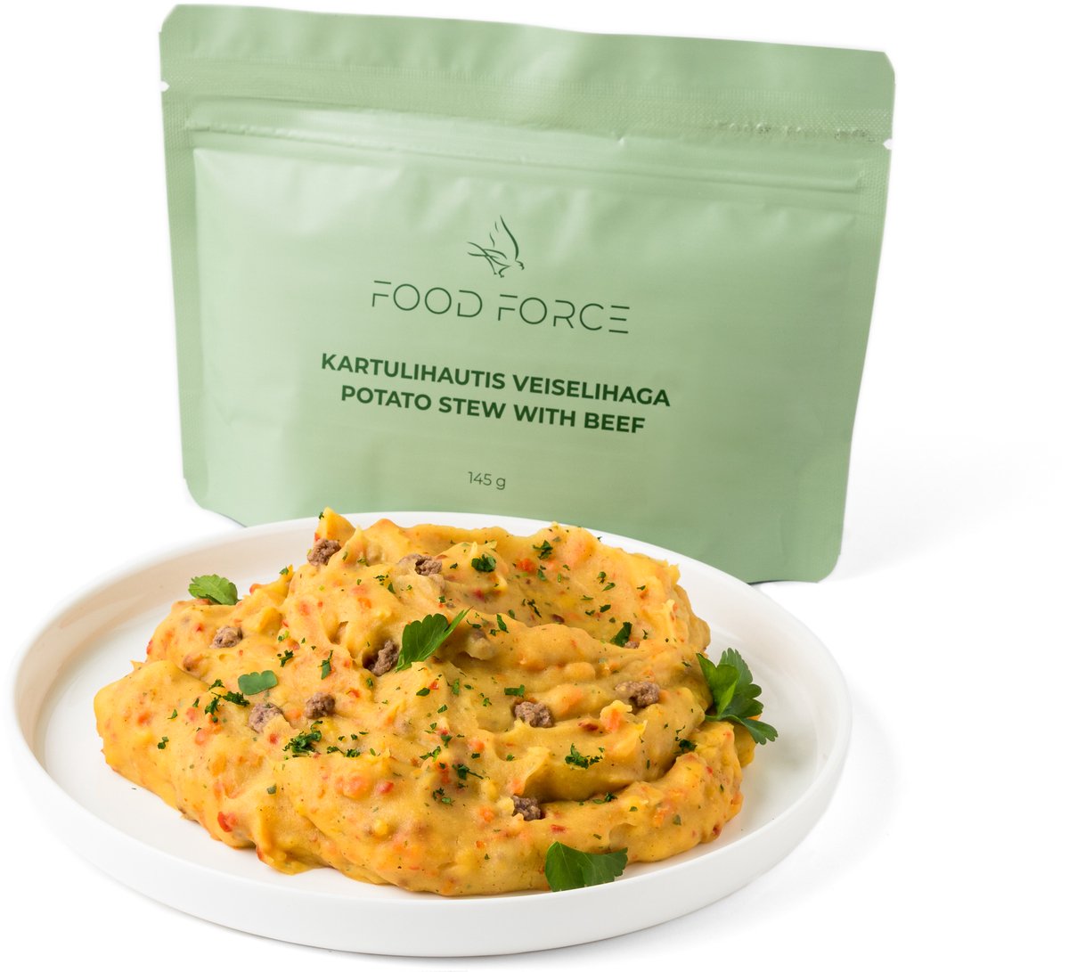 Aardappelstoofpotje met rundvlees (Alleen warm water toevoegen) Lang houdbare voeding- voor Hiking, Kamperen, Survival of als Noodvoedselpakket!