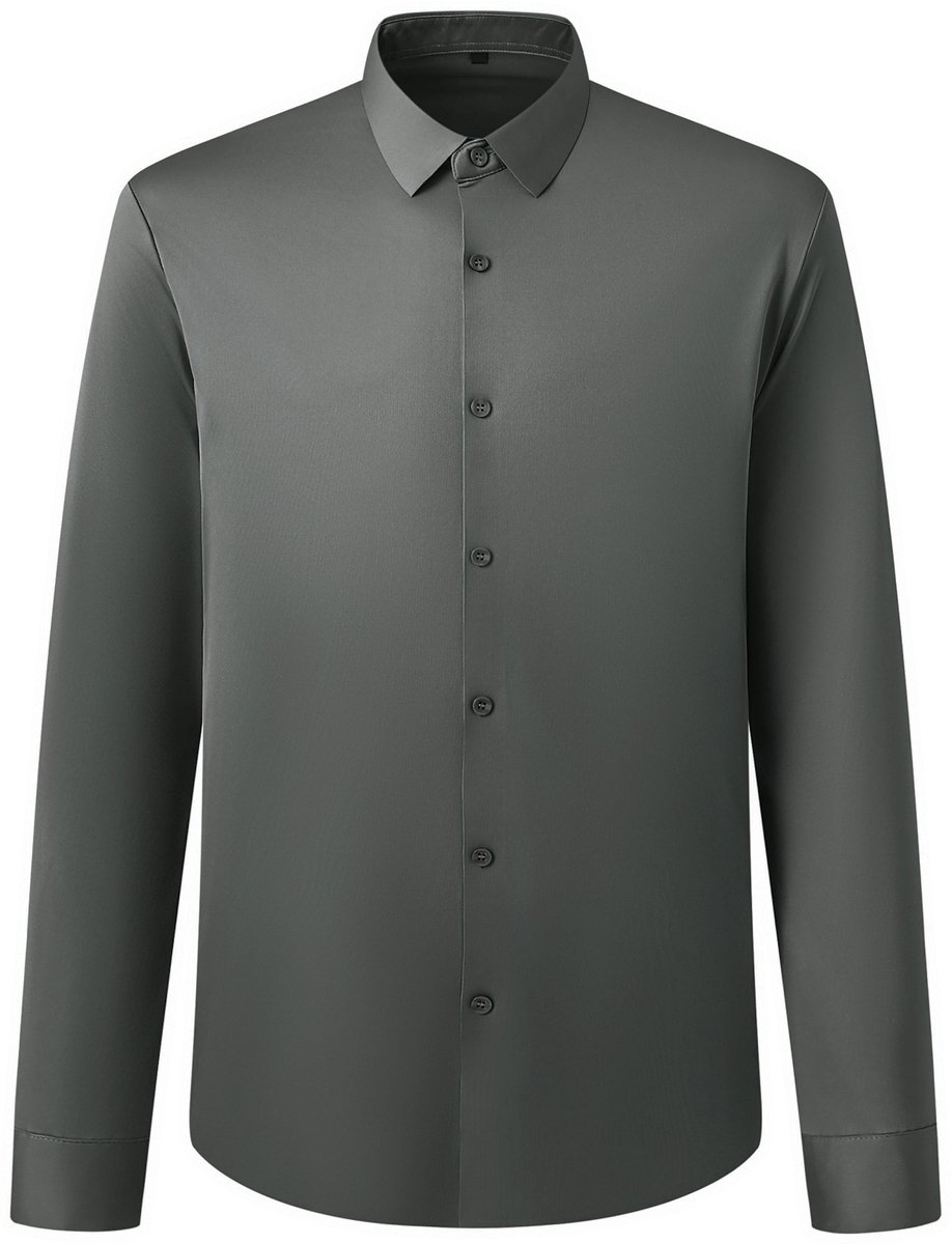 ALLTHEMEN Heren Overhemd Hoog Elastisch en UV - werend - L
