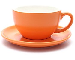 Latte Art Koffiemok en Schotel van Beenderporselein – Perfect voor Cappuccino en Espresso