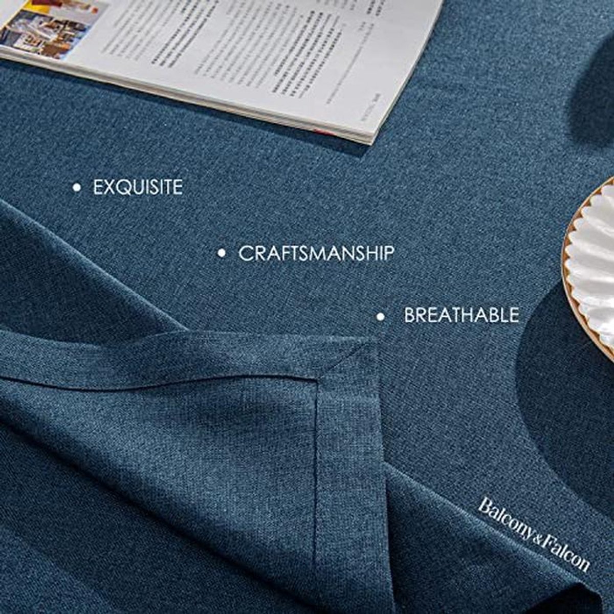 Linnenlook Tafelkleed Rechthoekig met Vlekbescherming voor Binnen en Buiten