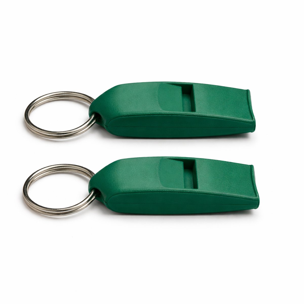 Nuvona 2x donker groen Noodfluit 126 dB - Survival whistle - SOS fluitje met sleutelhanger