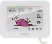 Compteur de qualité de l'air AirCheq Home | CO₂, Particules fines (PM2.5), COV et NOx | Avec alarme | Température et humidité | Auto-calibrage