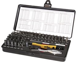 Wiha MicroBit-set ESD & Biratel SL / Zeskant / TORX® / PL / PH in metalen box - 66-delig - 39971