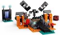 Set LEGO Minecraft Wither Battle avec Wither, squelettes, portail et blocs de construction orange et gris.