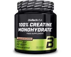 BioTech USA BioTech USA BioTechUSA 100% Creatine Monohydrate Creatine van farmaceutische kwaliteit Gemicroniseerd Veganistisch Glutenvrij, 300 g, Perzik-ijsthee