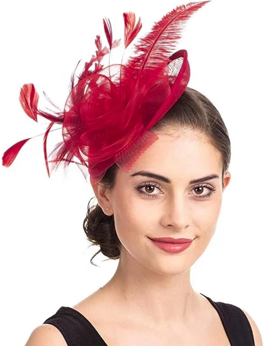 Elegante Fascinator Hoed met Haarclip voor Dames Vintage Stijl Mesh Hoofddeksel voor Bruiloft en Feest