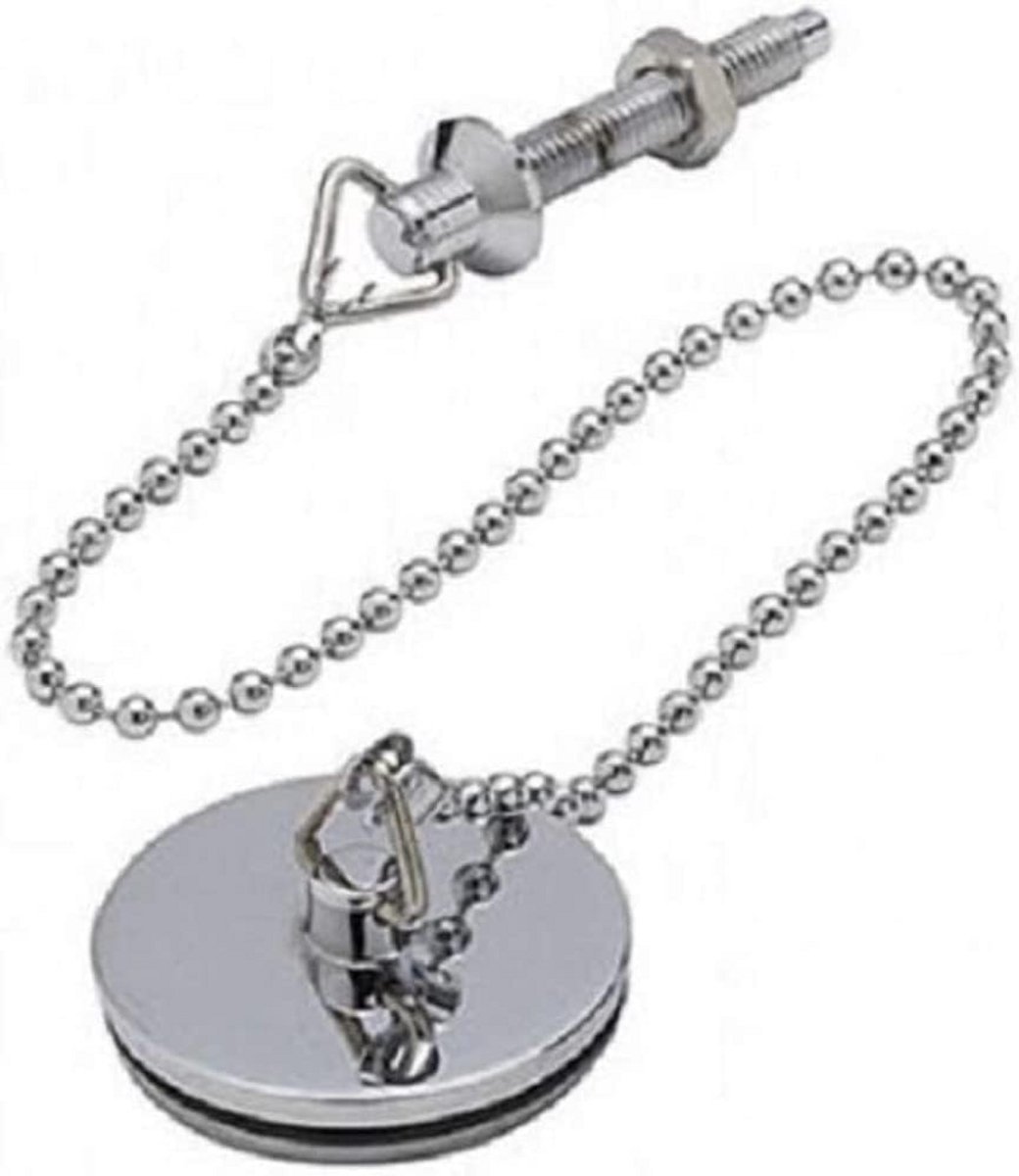 Stootdop met ketting en houder 38 mm verchroomd metaal