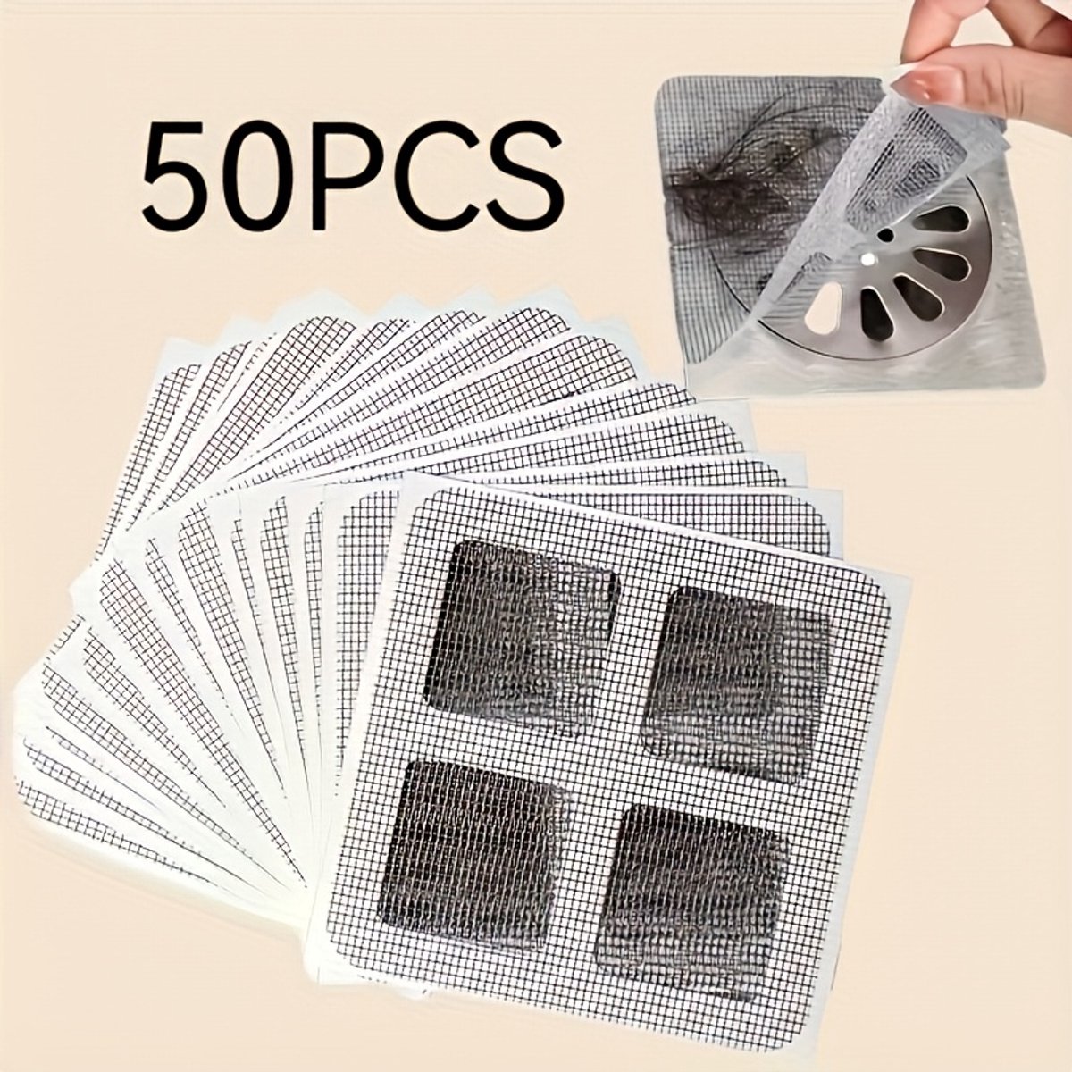 Livé® Afvoerzeef Metaal – 50-Pack Haarvanger voor Keuken & Badkamer