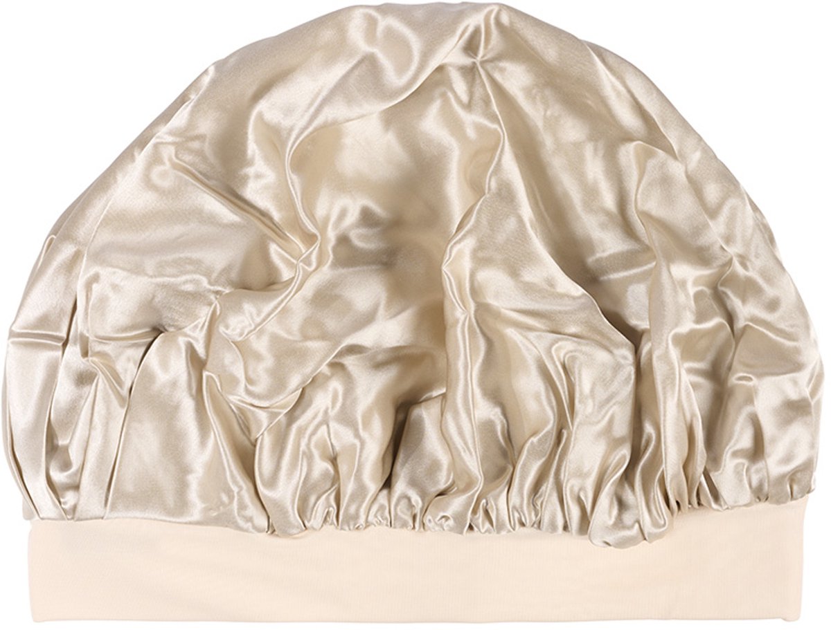 Beauty Pillow® Luxury Silk Bonnet - 100% pure Mulberry zijde - 22 momme - Champagne (verstelbaar)